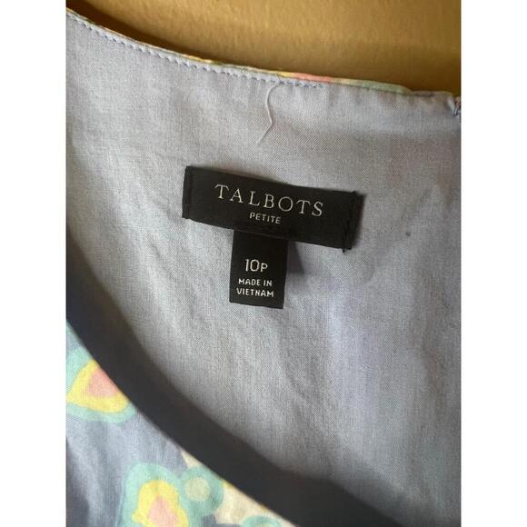 Talbots Pastel Paisley Pattern Tie Waist Sleeveless Midi Dress Petite 10 - Picture 3 of 10